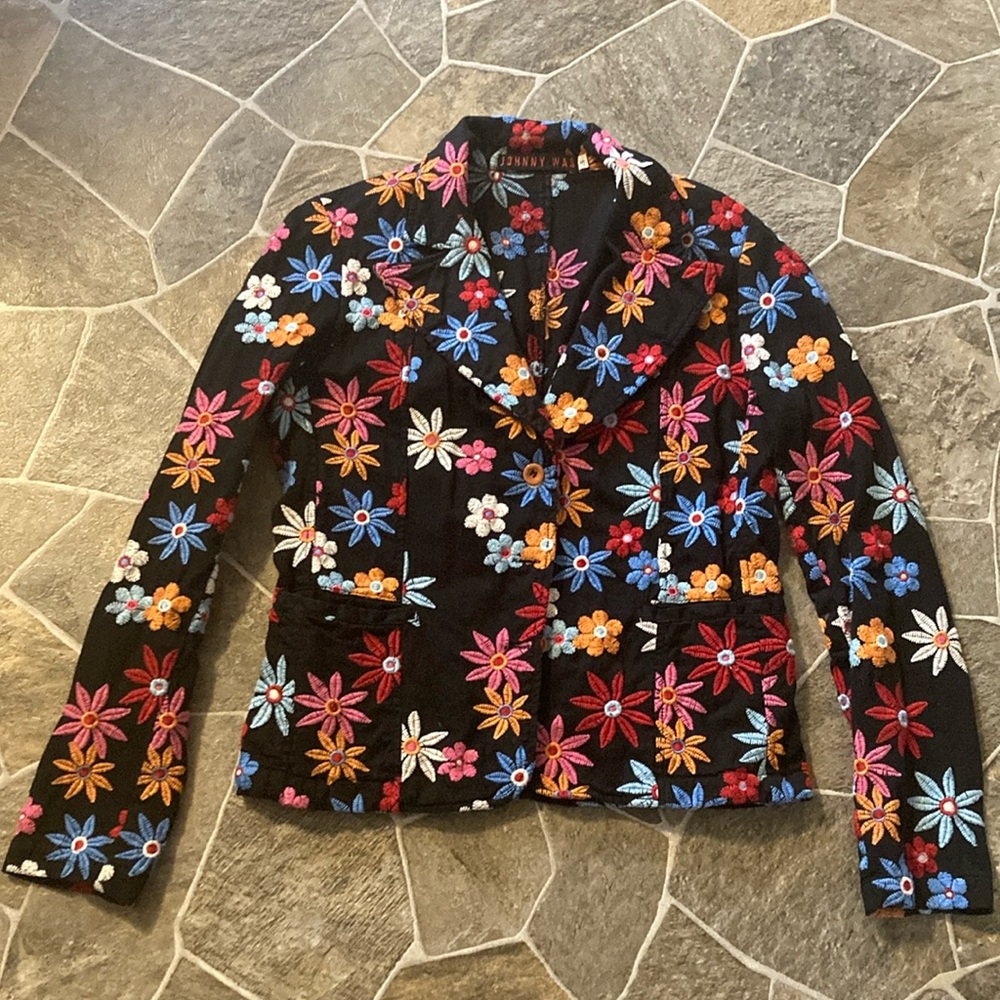 Johnny Was Embroidered Blazer Small S